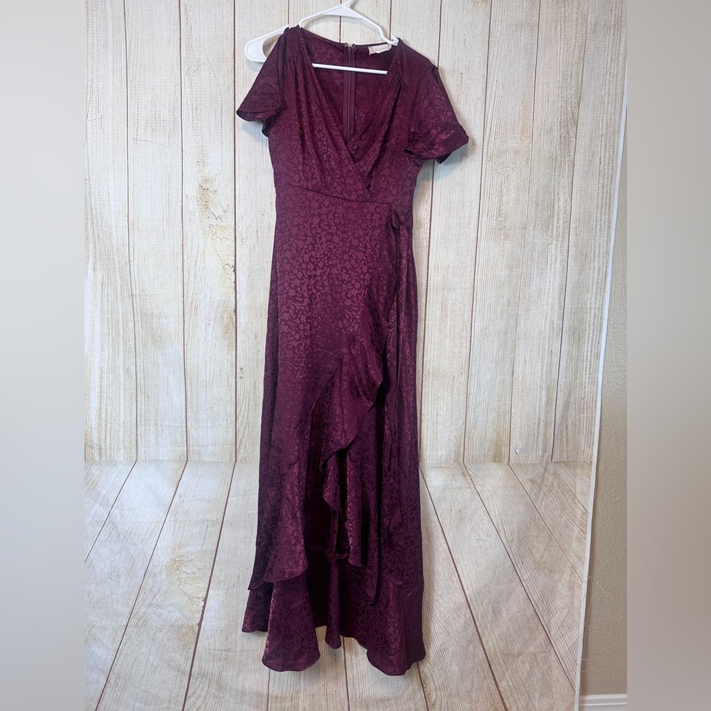 Altar'd State Springdale Wrap Burgundy Maxi